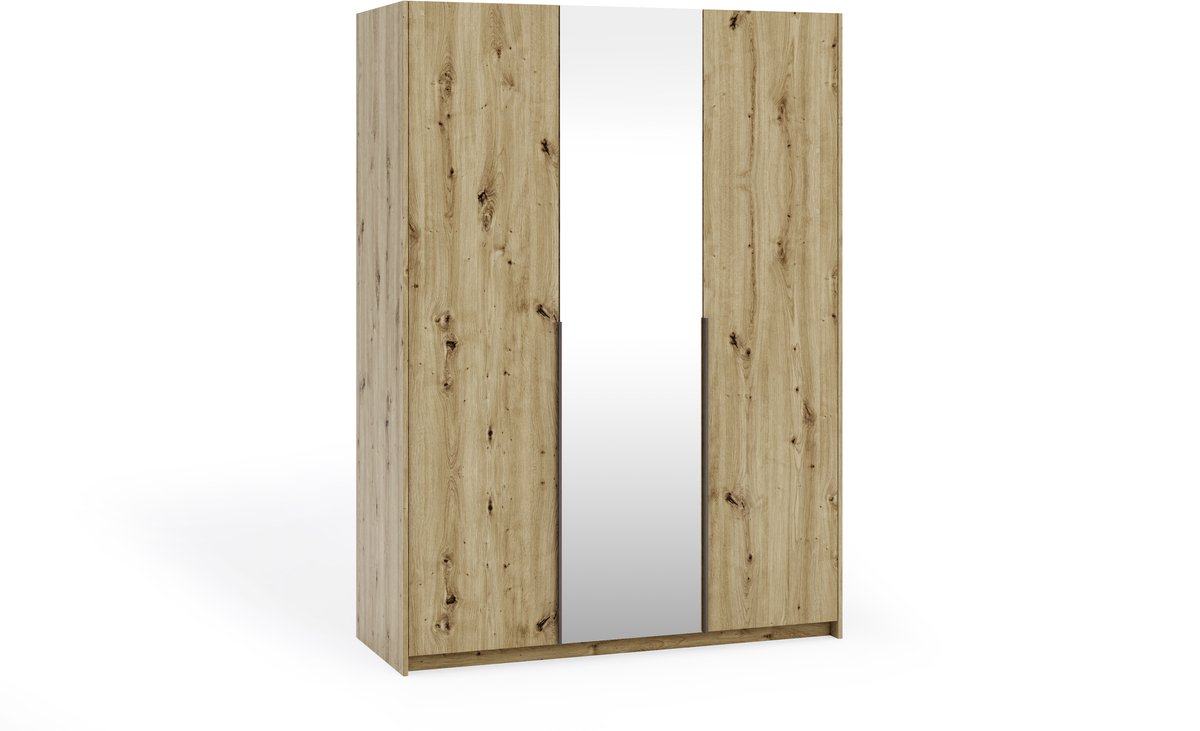 Margaret Hadas24 Kledingkast Apollonia met Spiegel 150 x 204 cm (artisan, zwarte handgrepen)