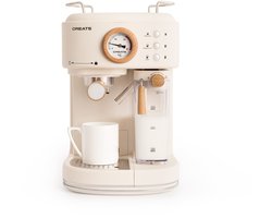 CREATE - Pack THERA RETRO PRO Halfautomatische espressomachine + MILL PRO Koffie- en kruidenmolen - Gebroken wit