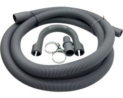 Fixem afvoerslang 2,5m wasmachine vaatwasser, geschikt voor 19mm 21mm aansluitingen - verlengslang afvoer slang met bocht en klemmen en verleng adapter - Geschikt voor alle merken