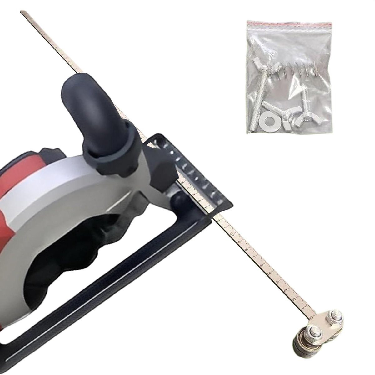 Positioneringsgids - Meetgereedschap Snijliniaal - Nauwkeurig Zagen - Verstelbaar Slijtvast Kader - 60 cm - Zilver
