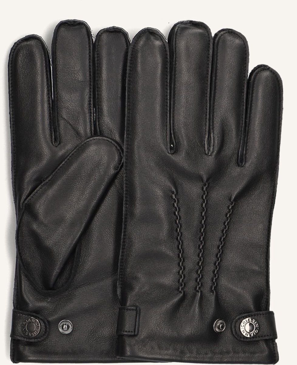 Gianni Chiarini Deerskin Gloves Handschoenen Heren - Zwart - Maat L
