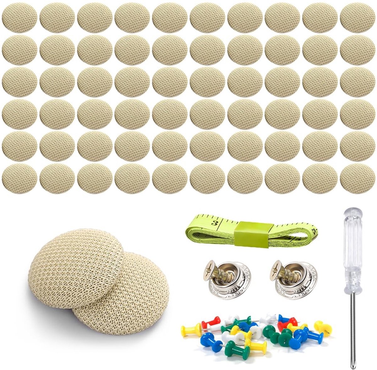 aladdien - Autodak-reparatieset - 60 stuks - Inclusief schroevendraaier - Beige - Universele reparatie - Geschikt voor alle voertuigen - Professione...