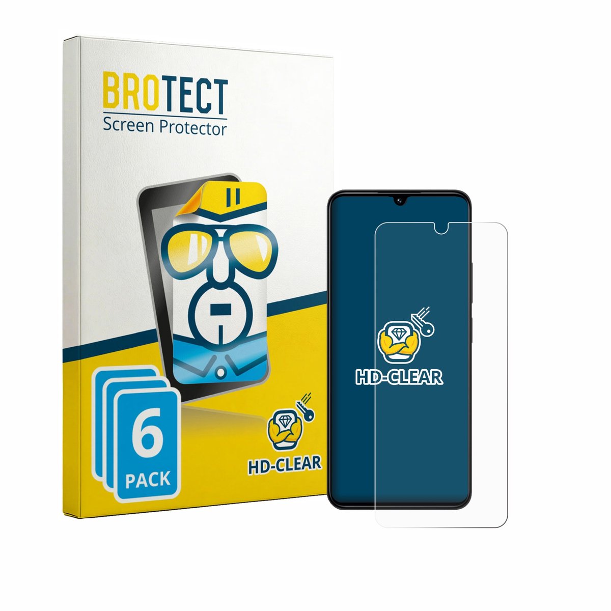 BROTECT - Screenprotector voor Xiaomi Redmi 14R - Folie Beschermfolie transparant 6 Stuks
