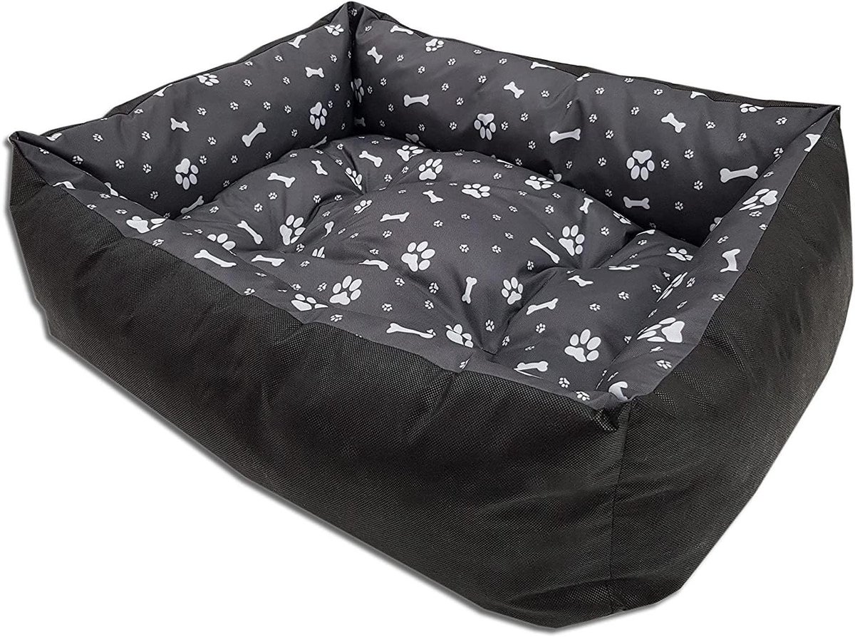 Hondenbed Hondenkussen - Hondenbank huisdier - Comfortabel rusten - Afneembaar wasbaar - 90x70cm - Grijs