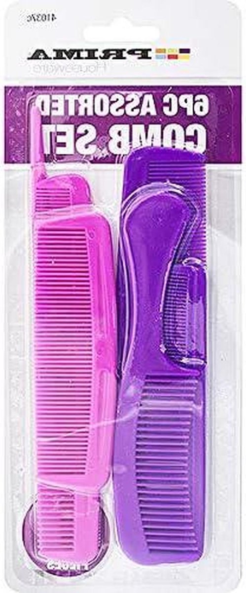 Haarstyling Set - Kappers Kammen - Professionele Styling - 6 Delige Set - Diverse Maten - Zwart