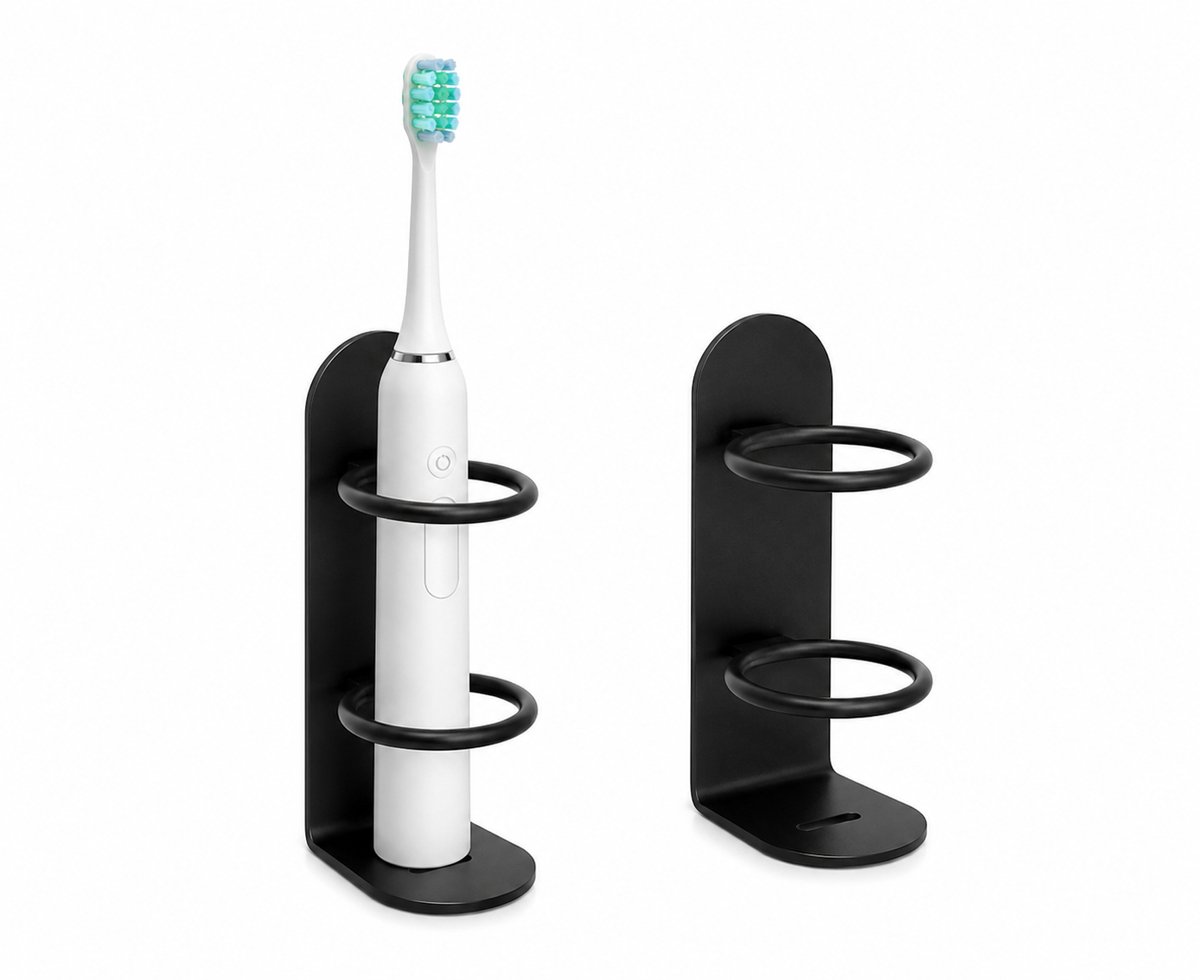 Elektrische tandenborstelhouder zelfklevend - voor Oral B - Philips Zwart