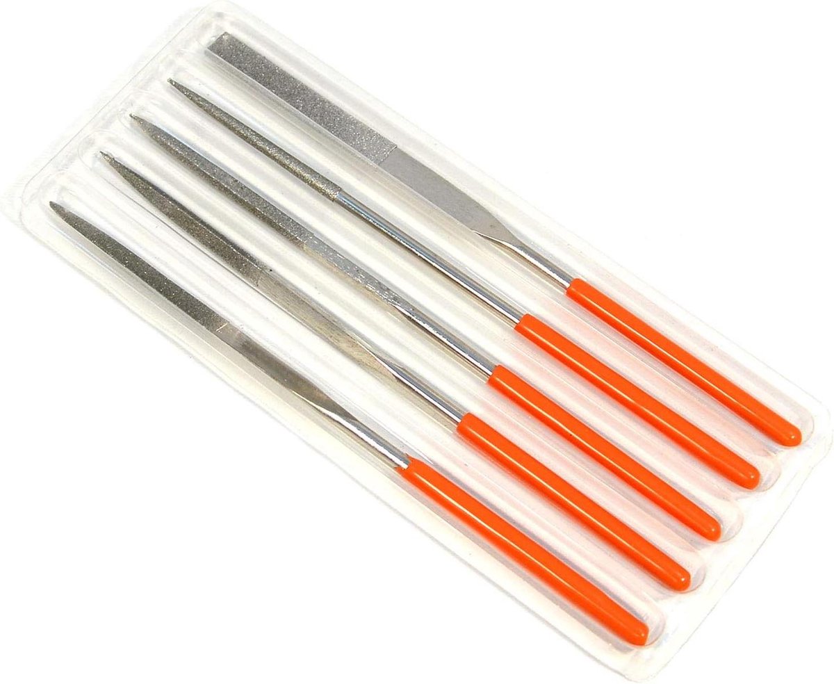 Vijlenset Naaldvijlen - Metaal Diamant - Precisiewerk Fijn - 5 Delige Set - Diverse Maten - Metaalkleur