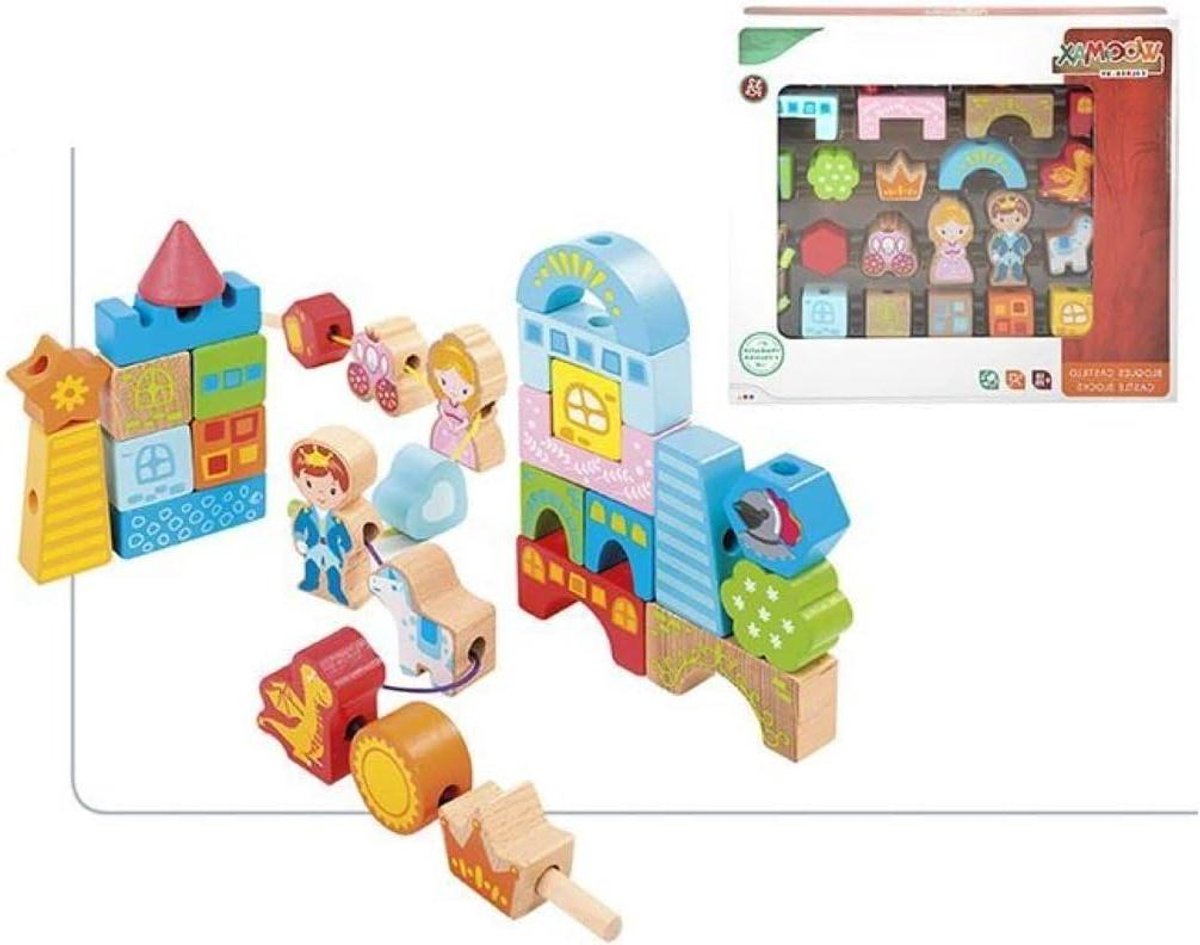 Houten Bouwdoos - Constructie Speelgoed - Fantasie Spelen - 32 Delen Incl. Figuren - Verschillende Vormen - Multicolor