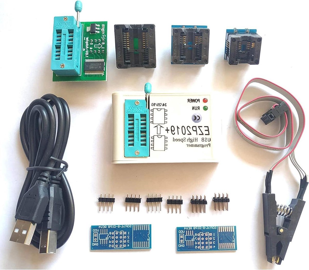 USB SPI Programmeerder - EEPROM Flash Programmeerapparaat - Apparaat Reparatie - Hoge Snelheid USB 2.0 - Compact formaat - Zwart