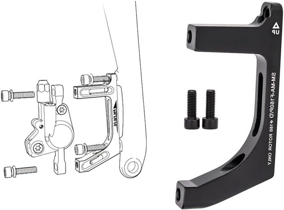 Schijfrem Adapter Racefiets - Rem Adapter Fiets - Fiets Onderhoud - CNC Gefreesd Aluminium - 140/160MM - Zilver