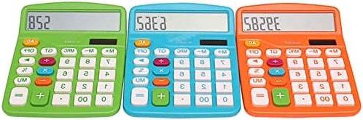 Rekenmachine - Desktop calculator - Financiële taken - Groot display - 12 Cijfers - Oranje