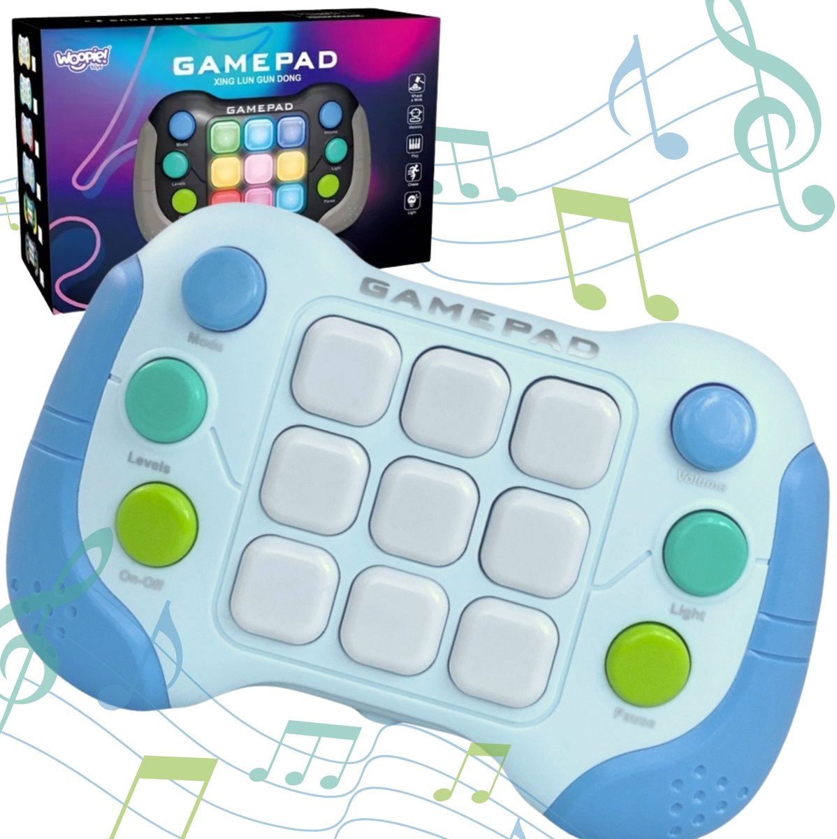 Woopie Pop-It Fidget Gamepad Blauw - Interactief Speelgoed