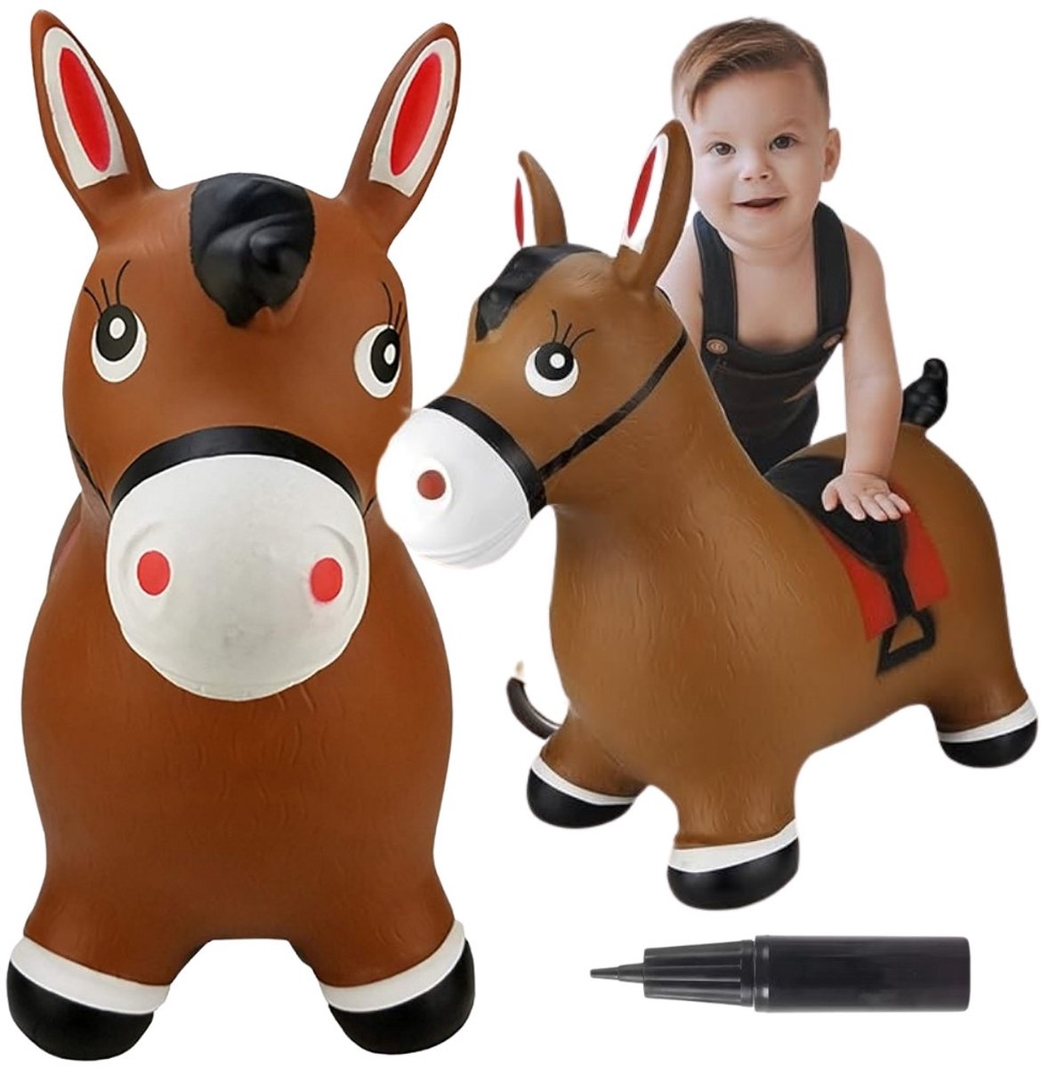 Woopie Rubber Jumper Paard + Pomp - UNI