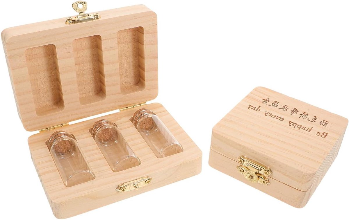 Bewaardoosjes Tanden Navelstreng - Melktandendoosje Baby Haar - Herinneringen Bewaren - Duurzaam Hout Glas