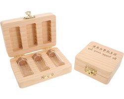 Bewaardoosjes Tanden Navelstreng - Melktandendoosje Baby Haar - Herinneringen Bewaren - Duurzaam Hout Glas