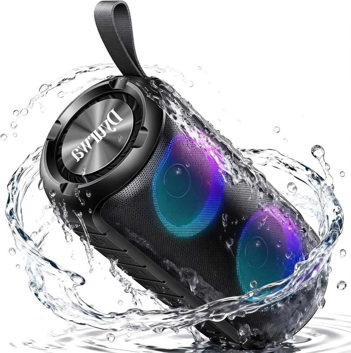Draagbare Bluetooth Speaker - Draadloze Muziekbox - Feestelijke Muziek - Gesynchroniseerde Lichtshow - 18 cm - Zwart