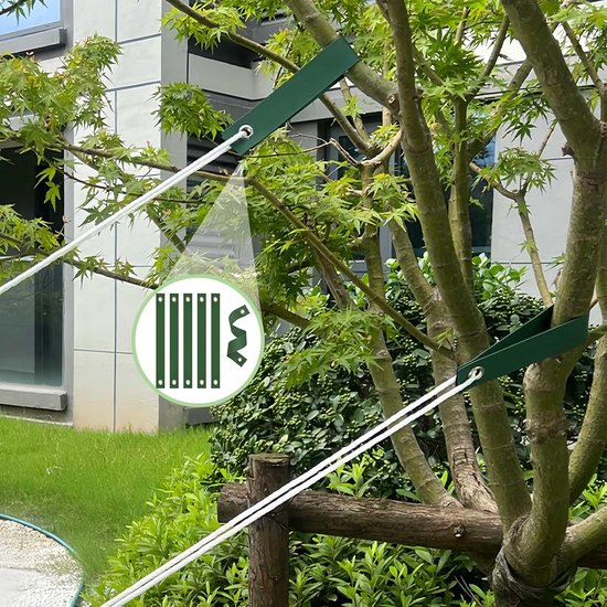 Dailygoods- Boomsteunriemen 12 Stuks - Zware Groene Nylon - Verstelbare Weerbestendige Banden - Doorvoergaten - Flexibel en Duurzaam - Ondersteuning voor Bomen - Plantenbanden van Dailygoods — afbeelding 4
