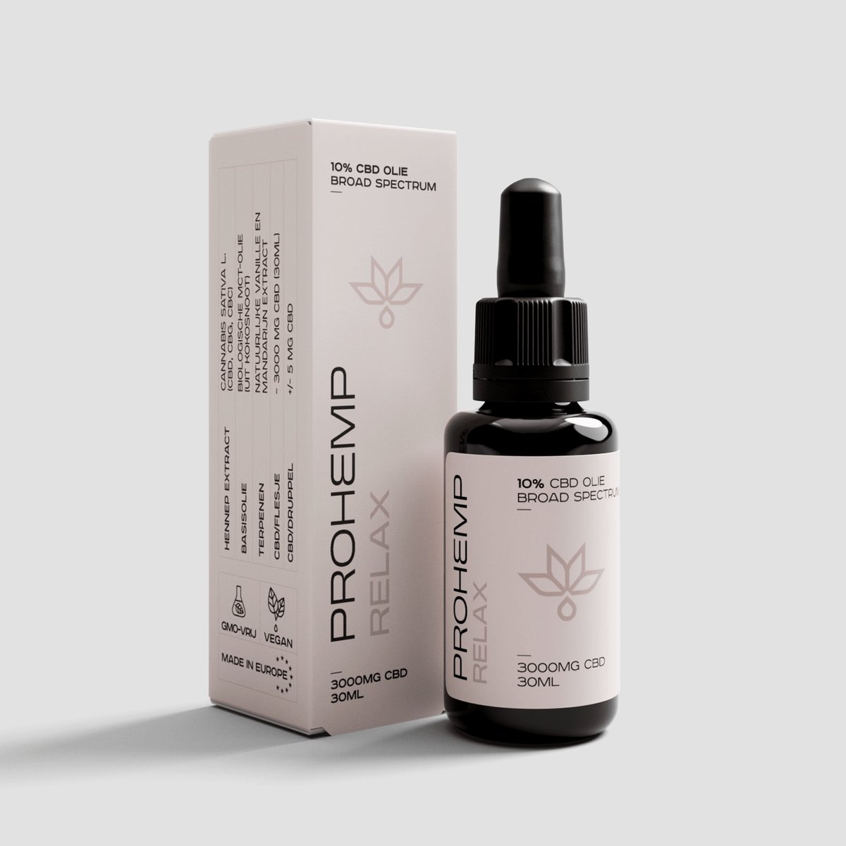 ProHemp CBD Relax 10% 30 ml – CBD Olie met Cannabidiol, CBG, CBN en Terpenen – Full Spectrum Hennepextract met Vanille en Mandarijn – CBD Druppels met MCT-Olie voor Ontspanning, Rust en Dagelijkse Balans