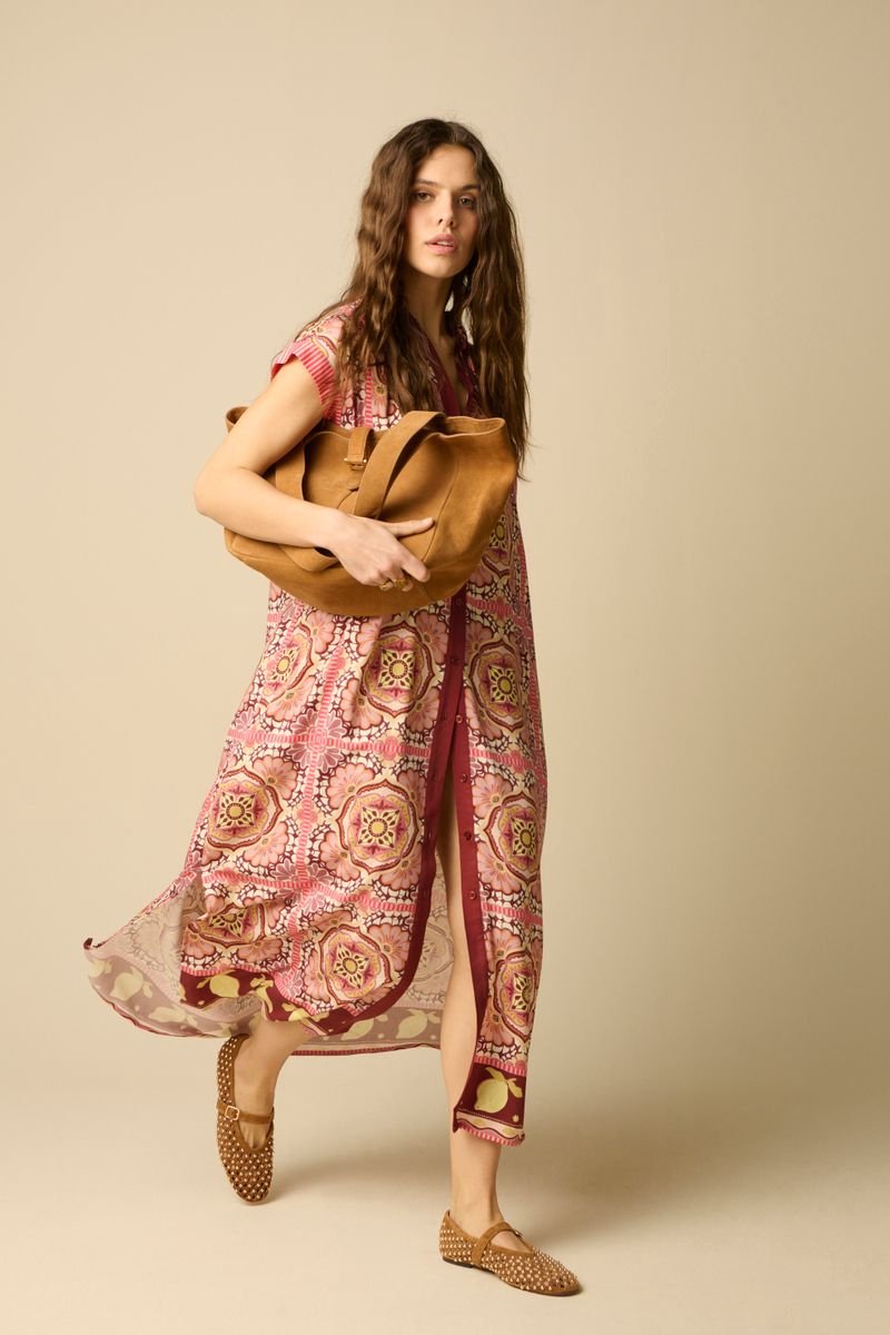 Sissy-Boy - Roze maxi jurk met print