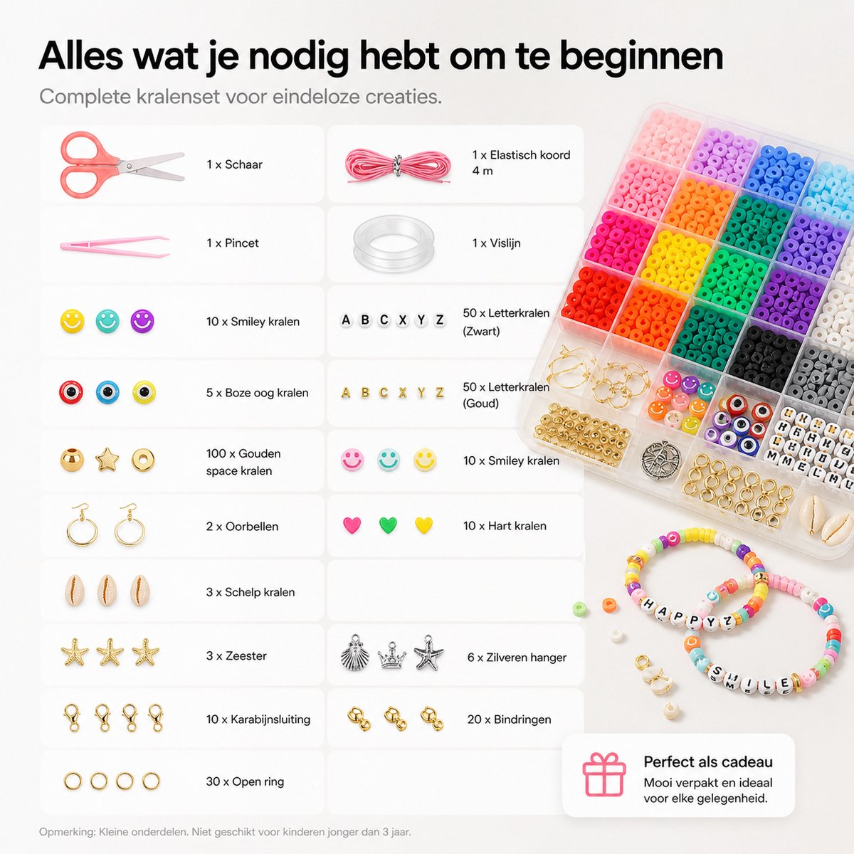 BOTC Sieraden Set - knutselen meisjes - armbandjes maken meisjes - 20 kleuren - 3300-Delig - Sprankelende Sieraden Maken Pakket - Kralen Set — afbeelding 3