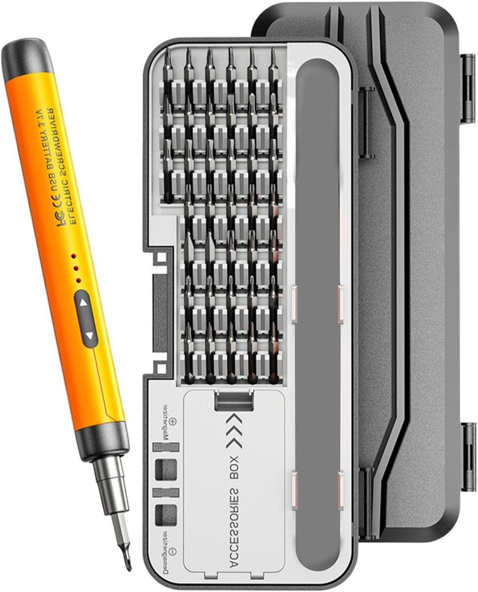 Elektrische Schroevendraaier - Oplaadbare Schroevendraaier - Precisie Reparaties - 46-in-1 Multifunctioneel - 15.5 cm - Oranje