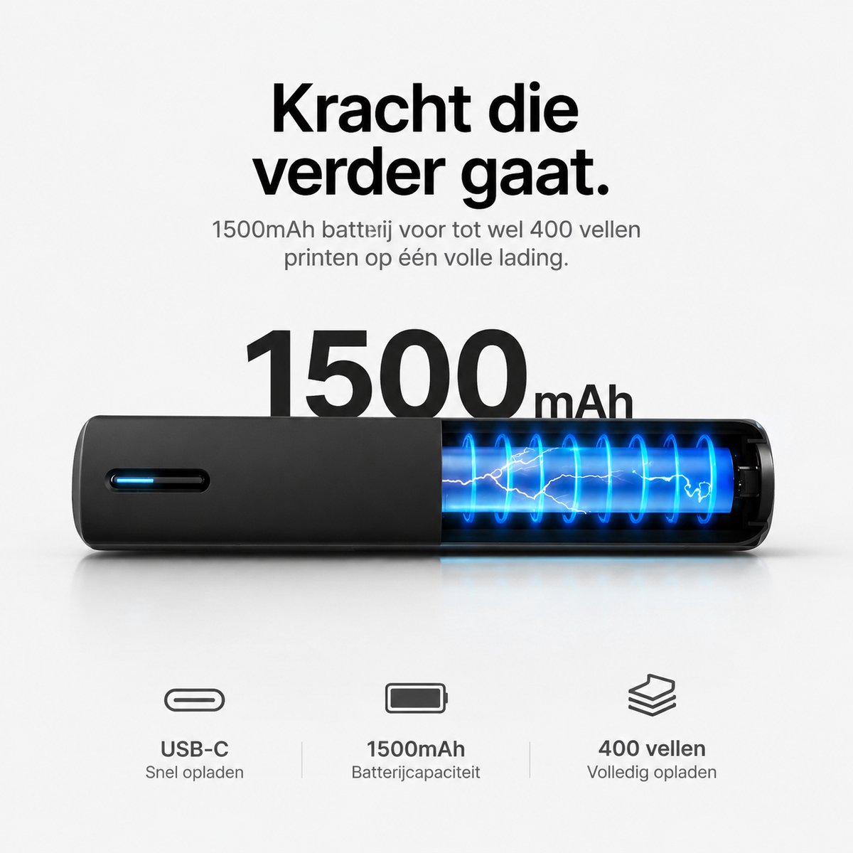 Sounix Portable Bluetooth Printer - A4 Formaat - Draadloos - Thermische Inktvrije Printer - Zwart — afbeelding 2