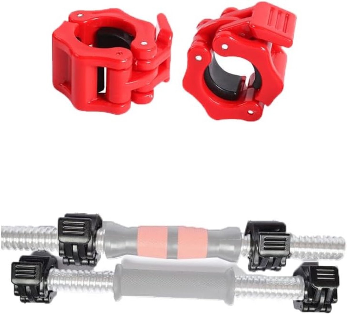 Barbell Clips 4 Stuks Locking Collars met Snelsluiting voor Gewichtheffen en Cross Training