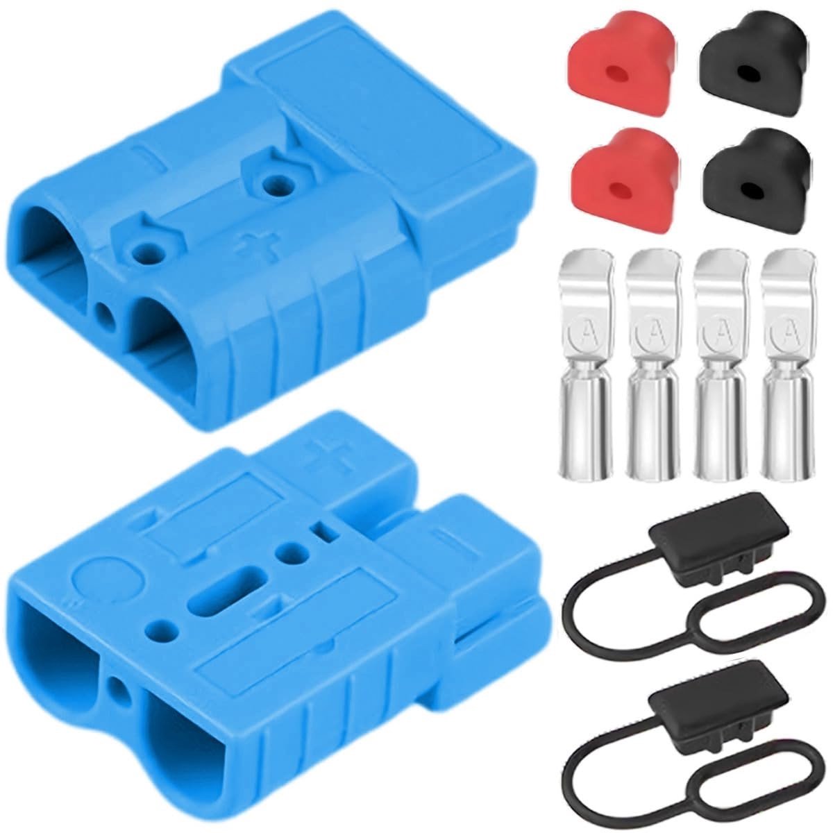 SPHProducts - Batterij Snelsluiting Plug - 2 Stuks Heavy Duty Connector voor 600V 50A - Betrouwbare Verbinding voor 6-12 AWG Kabels - Geschikt voor Ele...