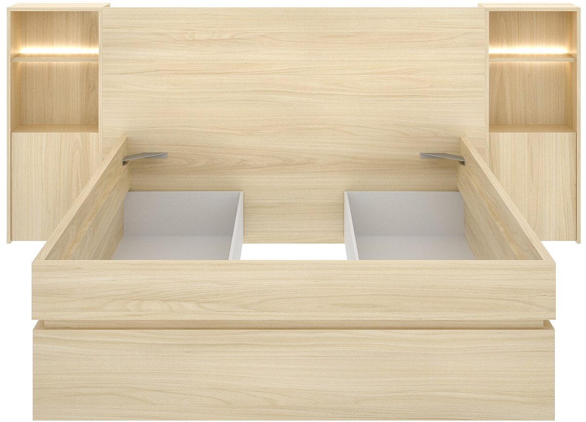 Vente-unique Bedframe hout natuurlijk licht 160 x 200 cm