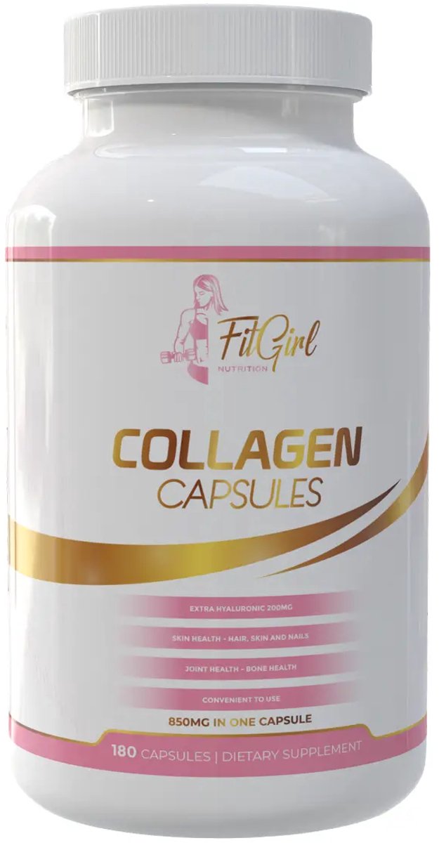 FitGirl Collagen Capsules – 180 Capsules | Collageenformule | MSM | Hyaluronzuur