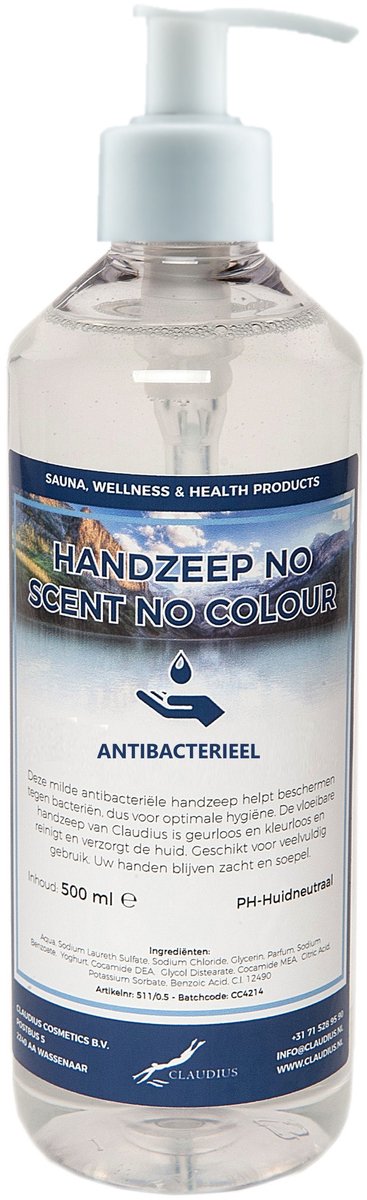 Handzeep No Scent No Colour 500 ml - met gratis pomp