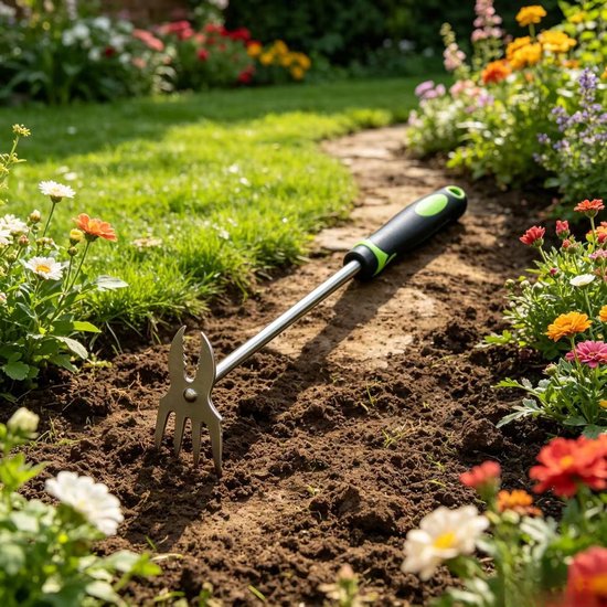 Onkruidverwijderaar - 2-in-1 Garden Weeder - Handmatige onkruidverwijderaar - ergonomische - Tuinonderhoud & Opruiming - Tuingereedschap - voor gazon, tuin en erf - groen van Merkloos	 — afbeelding 2