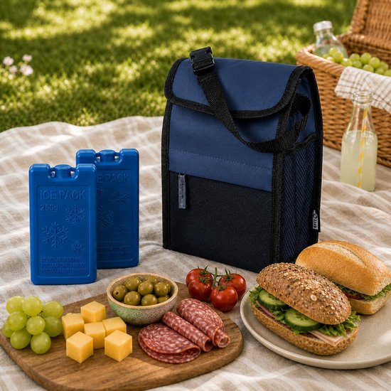 Impression Koeltas Eira - blauw - lunchpakket / drankjes - 5 liter - incl 2x koelelement van Impression — afbeelding 5