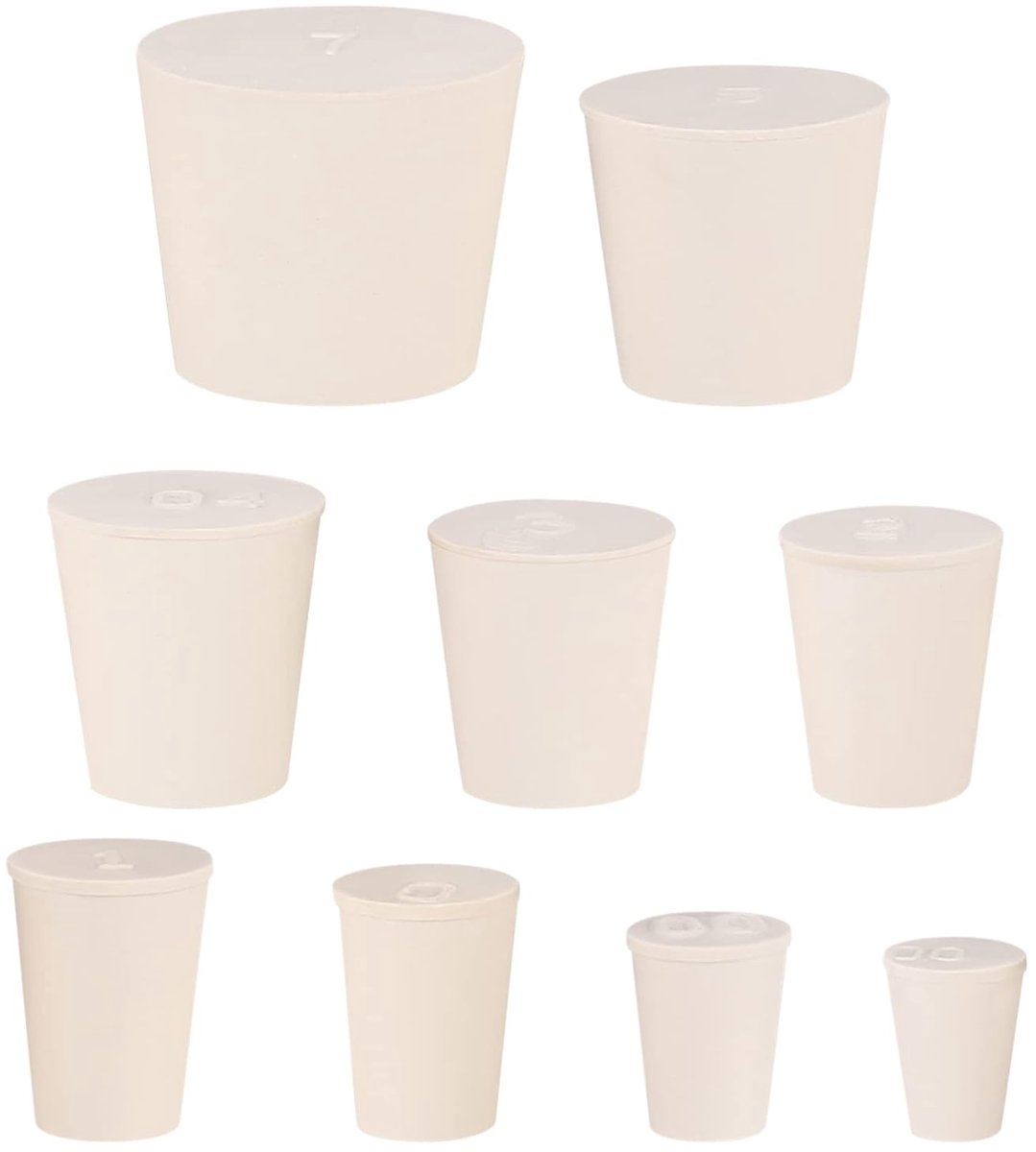 Conische rubberen stoppers - Assortiment van 16 stuks - Siliconenrubber - Rubberen stoppen voor gaten - Conische gatenstoppers voor het aftappen van gaten tijdens poedercoaten - wit Kwaliteitsmaterialen - Handige accessoires - van Imperatoris