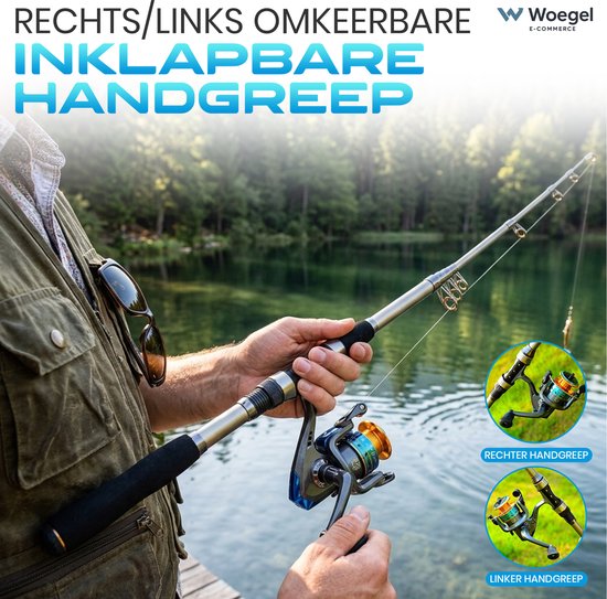 Woegel Vishengel Set Compleet – Hengelset met Vispullen & Hengelsport Accessoires – Inschuifbare Vishengel 1.8 Meter – Complete Vis Set — afbeelding 3