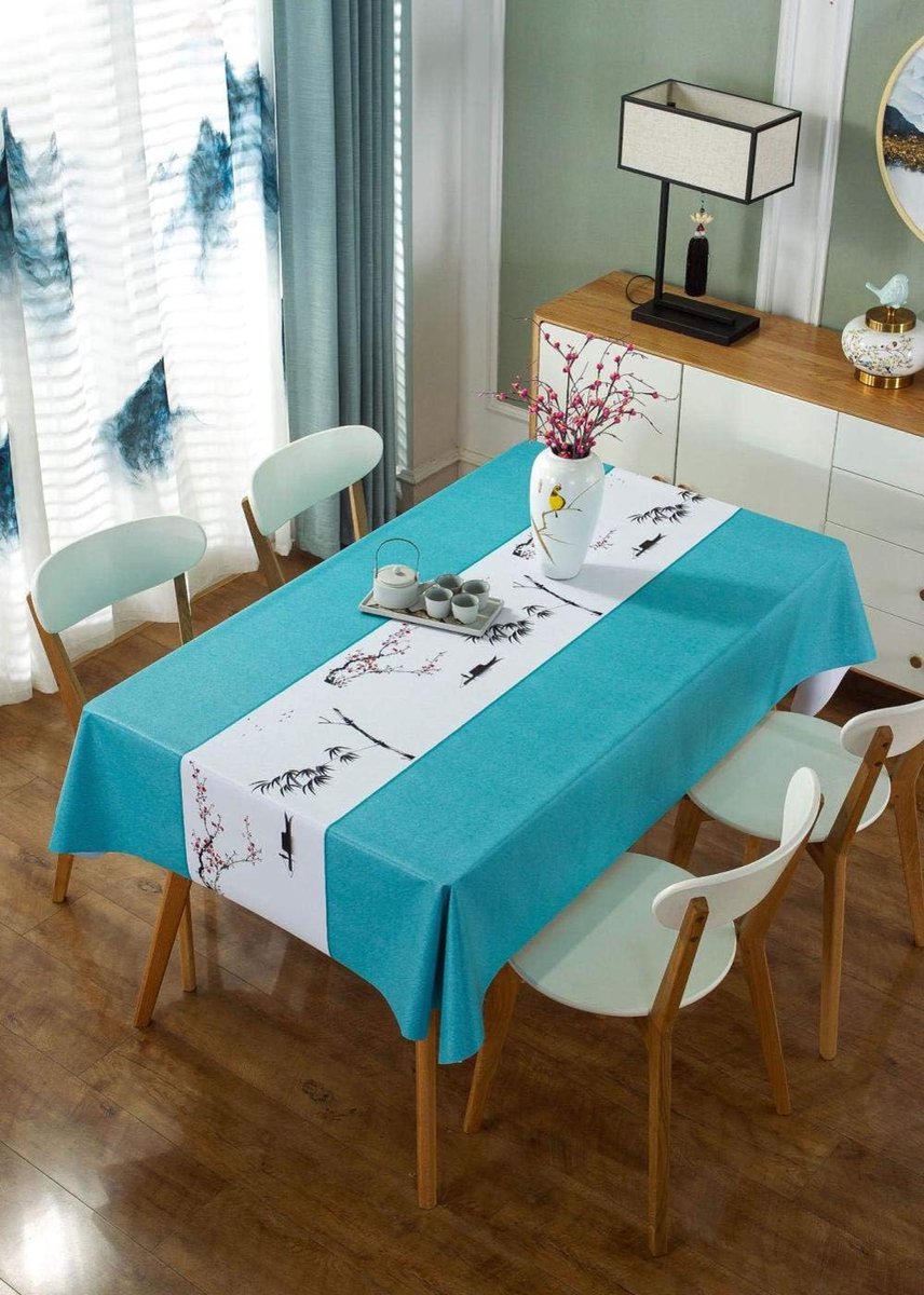 Tafelkleed - Tafelbedekking - Bescherming en Decoratie - Waterdicht en Oliebestendig - 140x260 cm - Pruim Bloesem