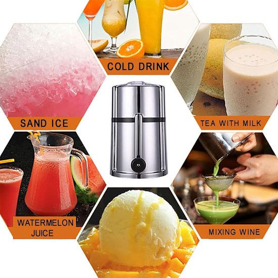 Handmatige IJscrusher - IJs Blender - Drankjes Maken - Transparant Deksel - Compact Ontwerp - Transparant — afbeelding 3