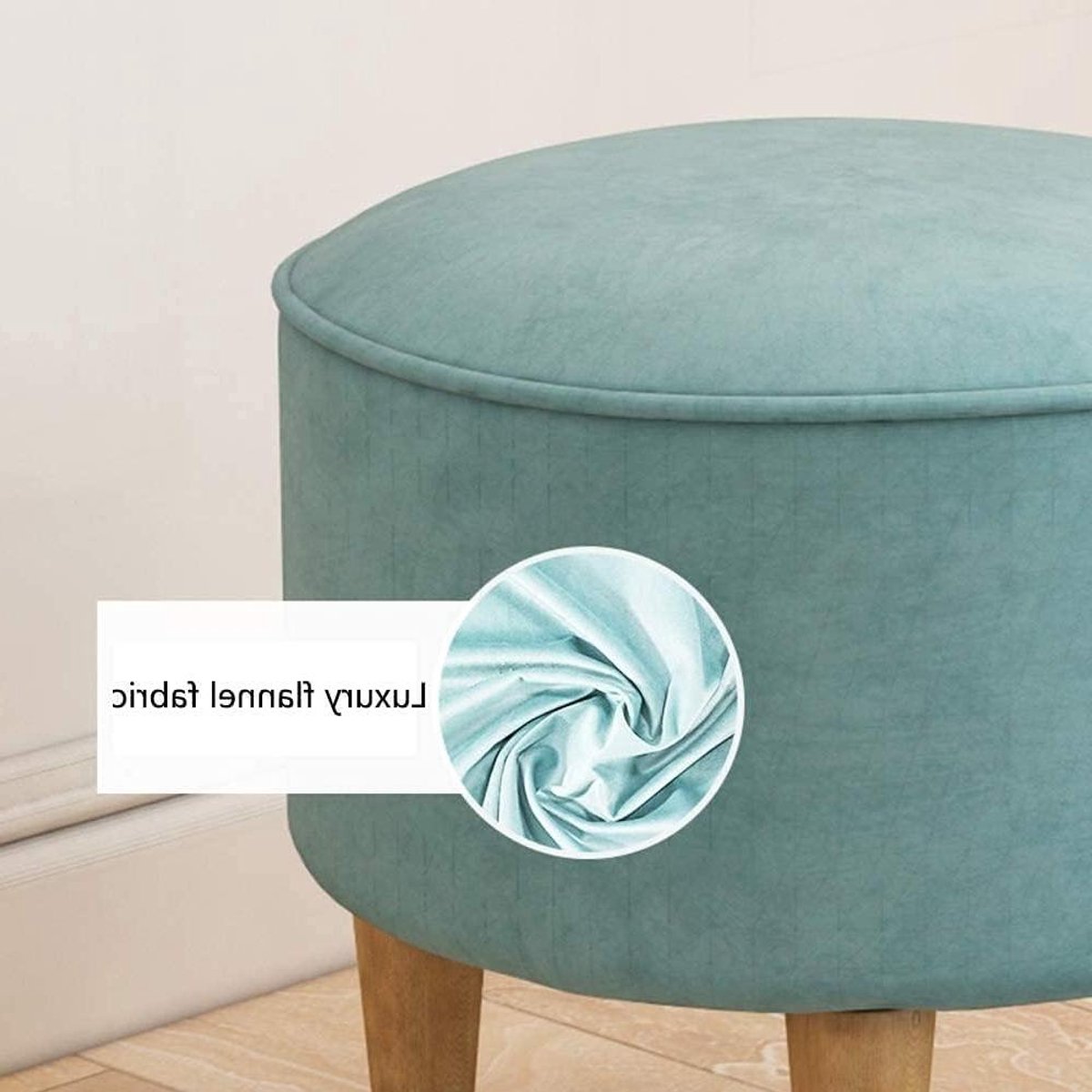 Voetenbankje Sofa Kruk - Zitkruk Poef - Ontspannen Zitten - Massief Houten Poten - 35x35x35cm - Grijs
