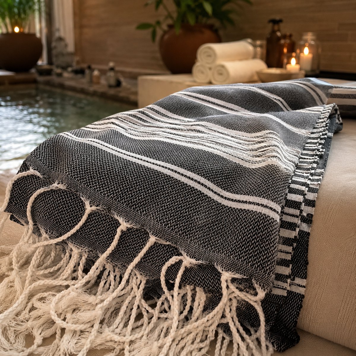 100% Katoenen Katya Hamamdoek – Turkse Handdoek & Strandlaken – Voor Sauna, Spa en Wellness