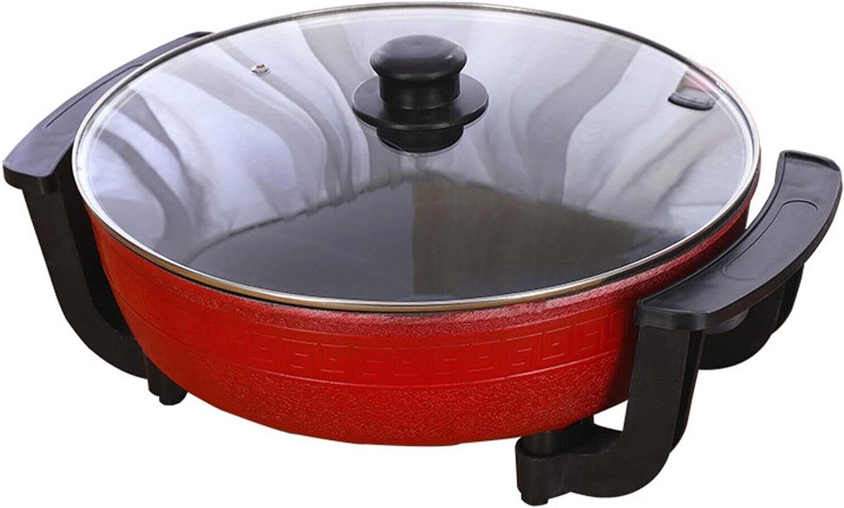 Elektrische Hot Pot - Soepketel Kookpan - Thuis Koken - Verstelbare Temperatuur - 6 Liter - Rood