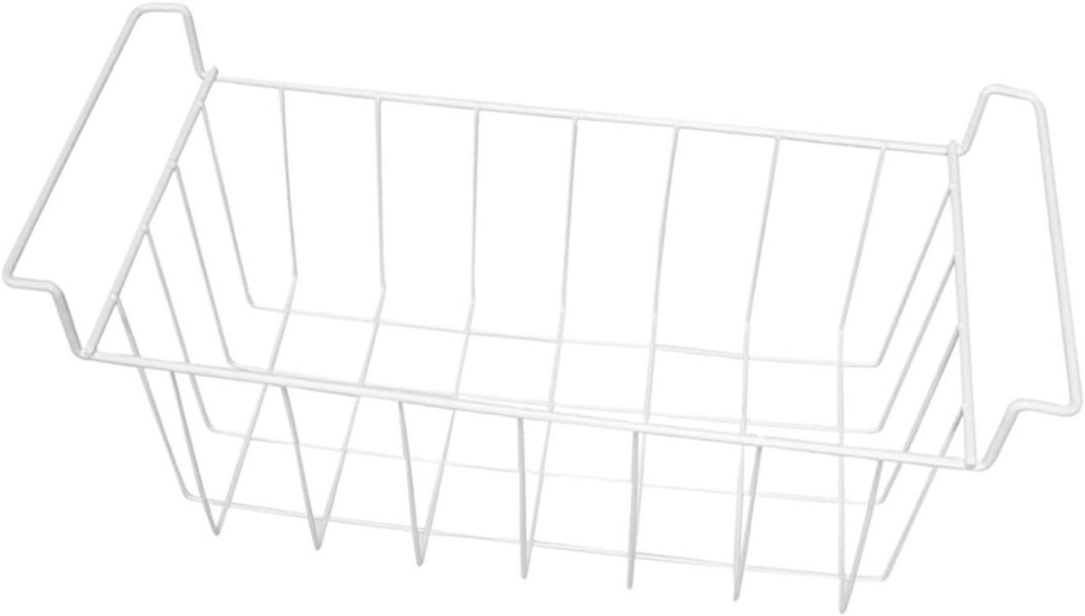 Vriezer Opslagcontainer - Koelkast Mand - Keuken Organiseren - Verstelbare Hangmand - 41 cm Lengte - Wit