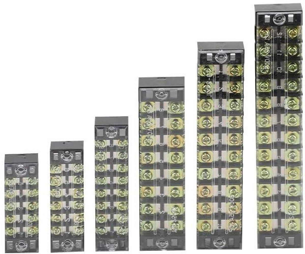 Verbindingsklem Blok - Kabel Connector - Elektrische Verbinding - Dubbele Rij Klemmen - 25A 15 Posities - Zwart