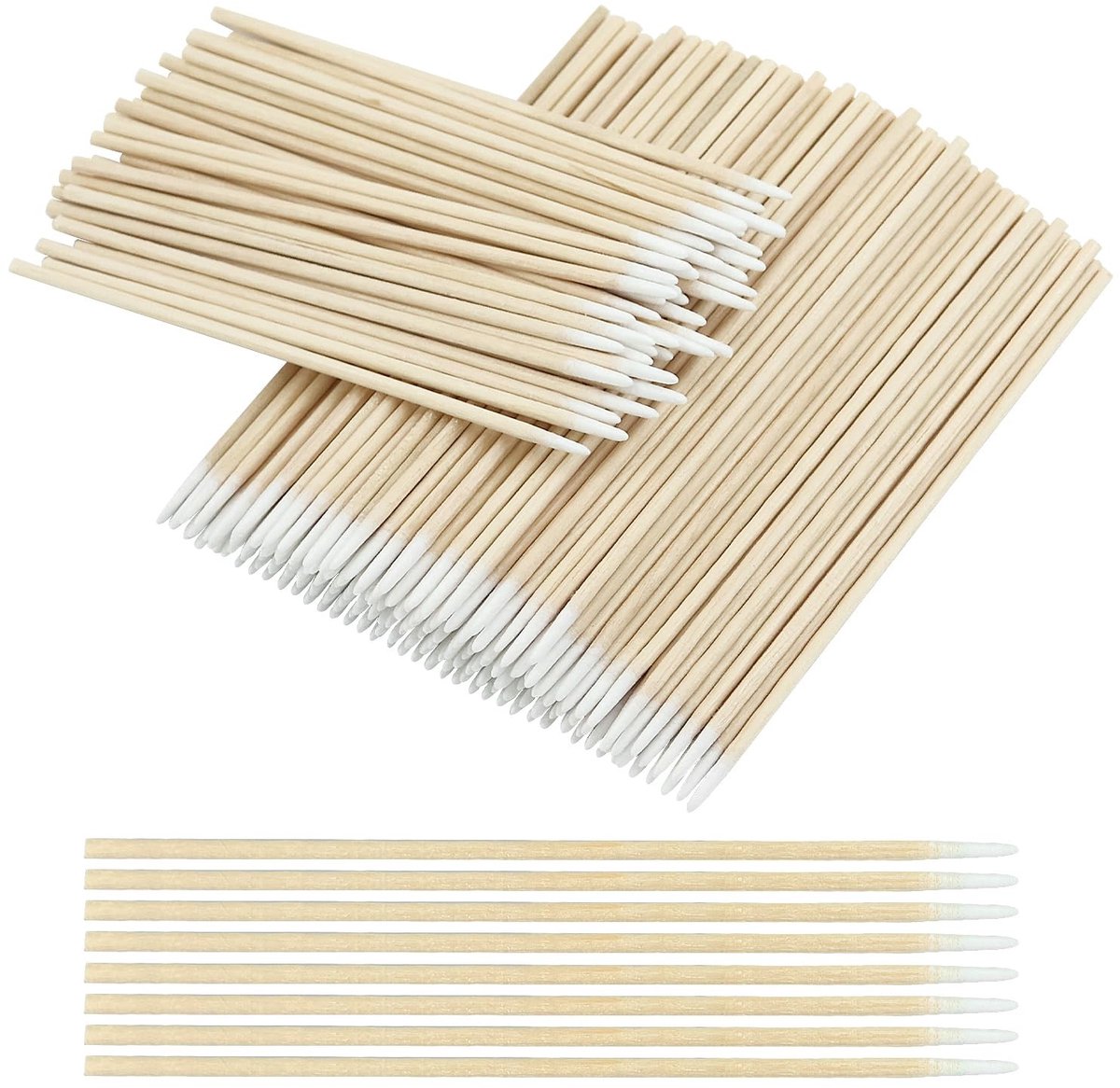 Dailygoods - Innovra - Set van 10 cm Wattenstaafjes met Puntige Punt voor Precisiewerk