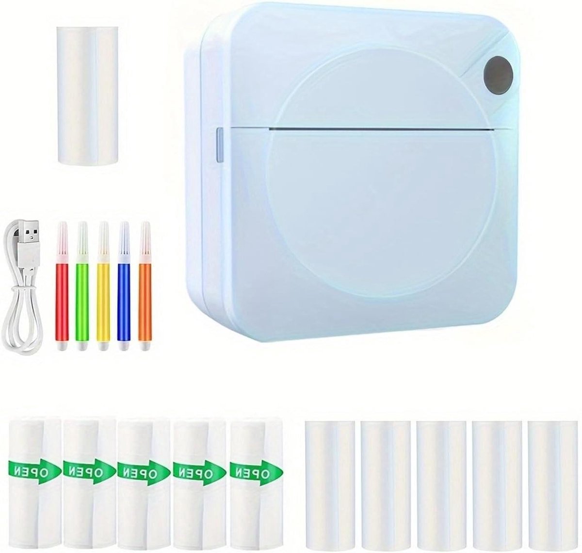 Draagbare Miniprinter - Fotoprinter Labelmaker - Studie Notities Printen - Inktloze Thermische Technologie - Compact Ontwerp - Blauw