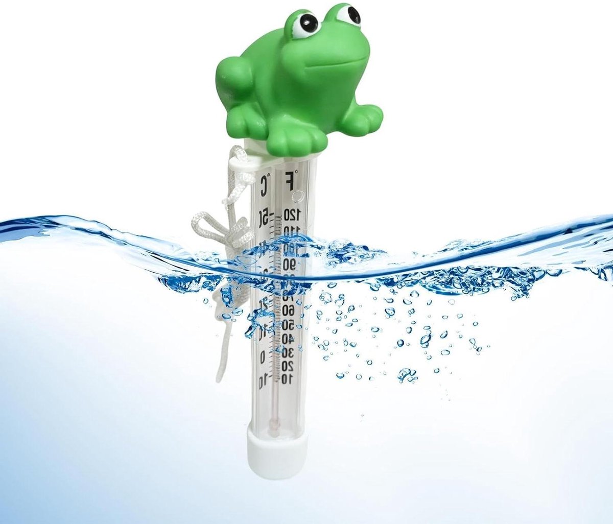 Zwembadthermometer Drijvend - Waterthermometer Spa - Watertemperatuur Meten - Schokbestendig Ontwerp - 14.4 Centimeter - Kikker