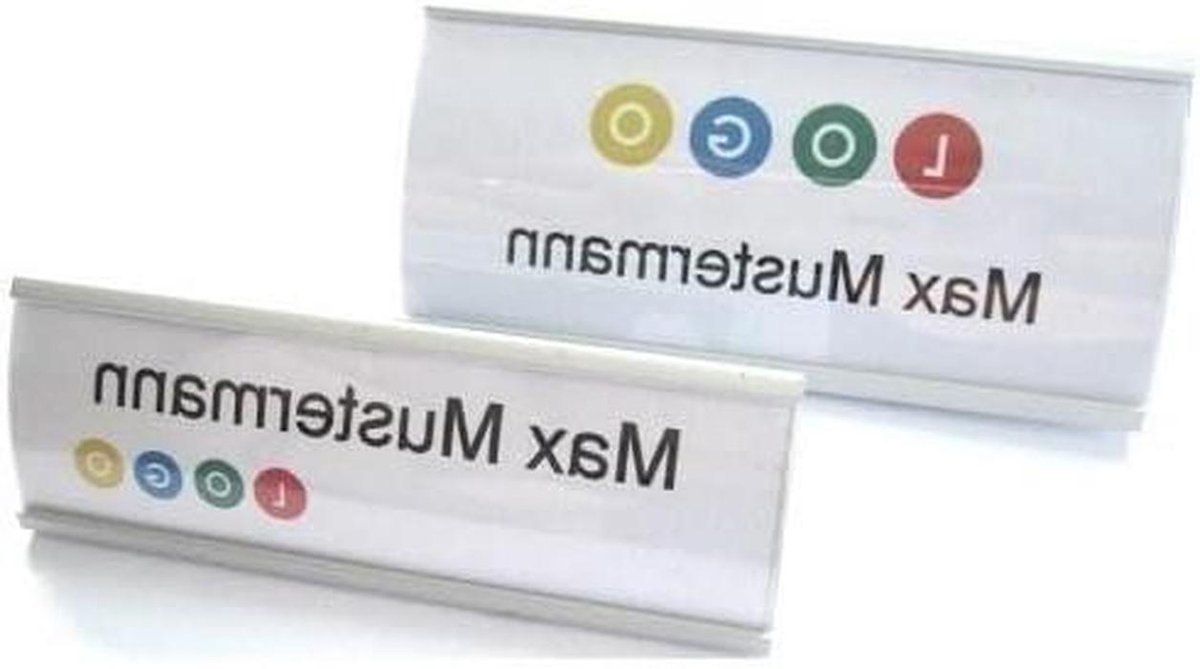 Naamplaatjes Aluminium - Naam badges - Professionele uitstraling - Sterke magneetbevestiging - 70 x 30 mm - Zilver