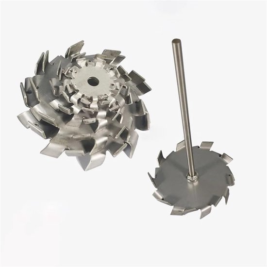 Roestvrijstalen Roerder Set - Dispersieschijf Met Staaf - Materiaalmenging Industrie - Gepolijst 304 RVS - 30-180mm - Zilverkleurig — afbeelding 2