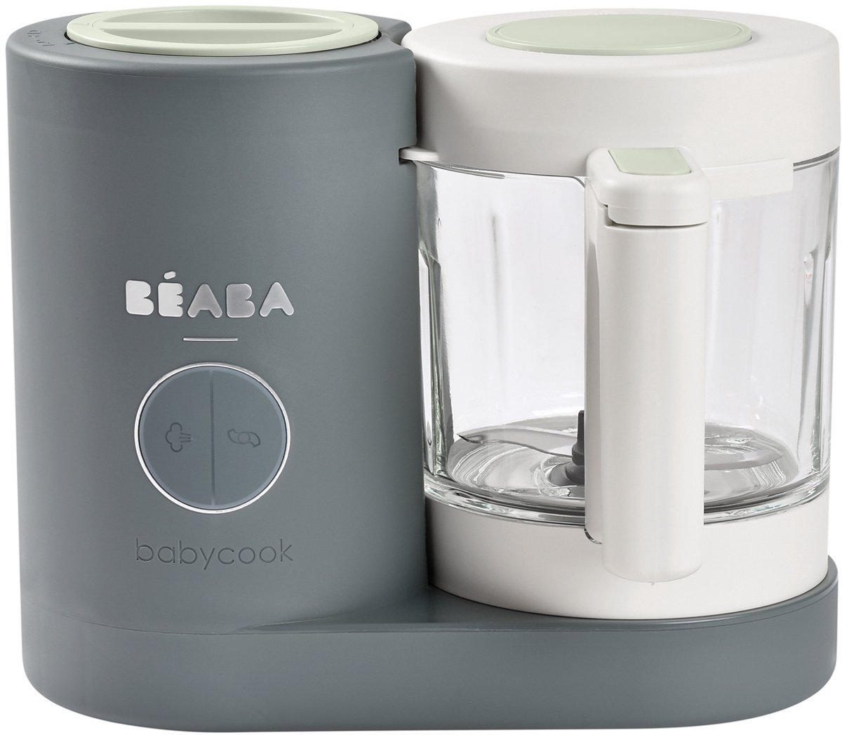 Béaba Babycook Neo Stoomkoker - 4-in-1 Foodprocessor die Stoomt, Mixt, Opwarmt en Ontdooit - Ruime Kom van 1250 ml voor Meerdere Porties - Roestvrijstalen Reservoir - 50% Zuiniger in Water en Energie - Grijs