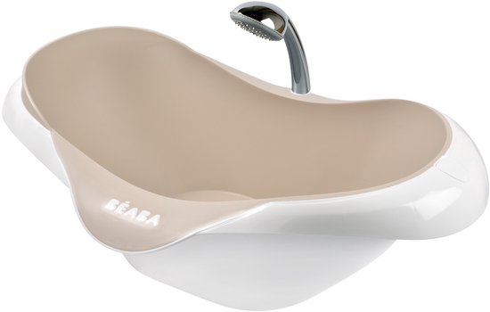 Béaba Camele'O Bad - Compact 29L Babybad met Afvoerplug - Ergonomisch & Antislip Bad - Met Douchekop Steun - Vanaf 0 Maanden - Gemaakt in Frankrijk - Wit — afbeelding 5