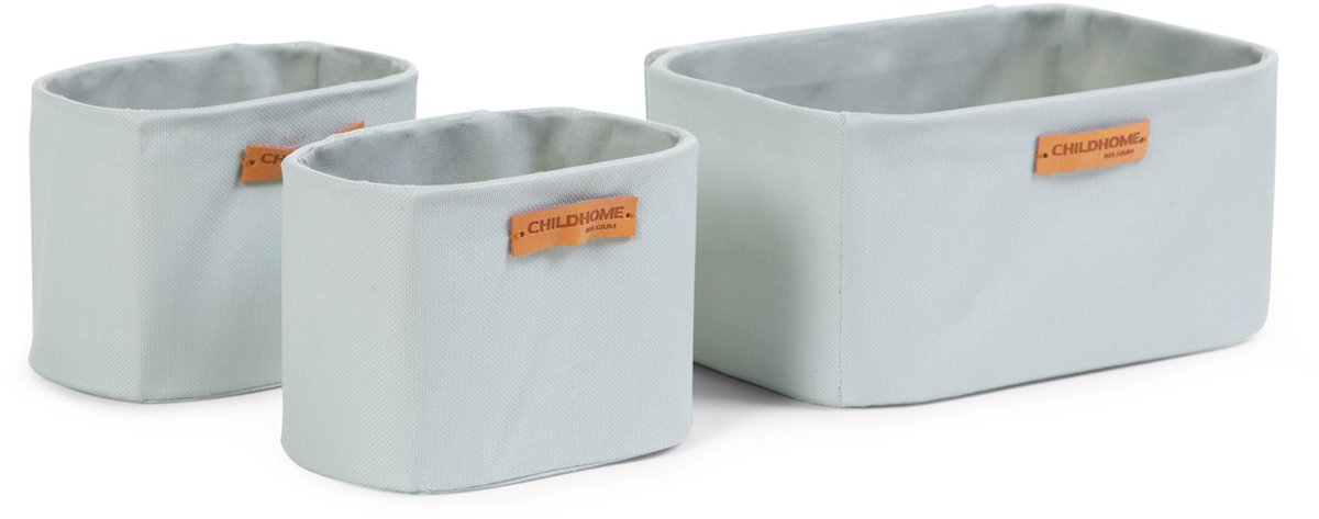 Childhome Set van 3 Hangmandjes - Lichtgrijs - Decoratief en Praktisch - Eenvoudige Bevestiging